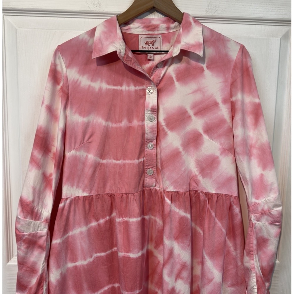 Banjanan  Dress in a pink tie-dye print Size Large - Picture 2 of 16